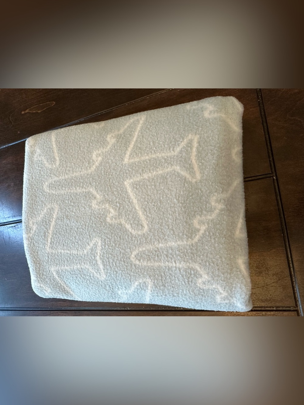Light Blue Airplane Pattern Fleece Blanket